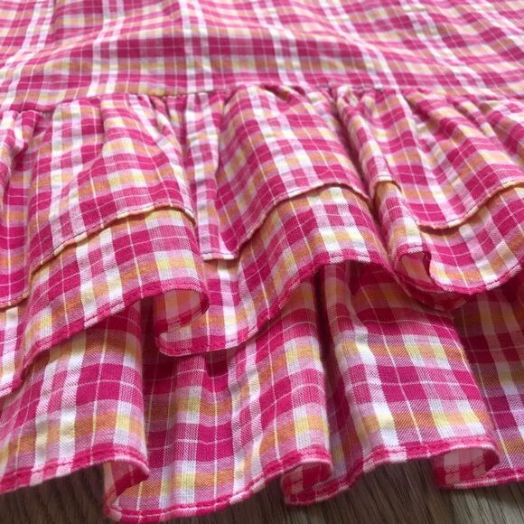 NWT LIKELY‎ Pink Madras Plaid Ruffled Cottage Kai Dress Size 2 - Picture 7 of 10